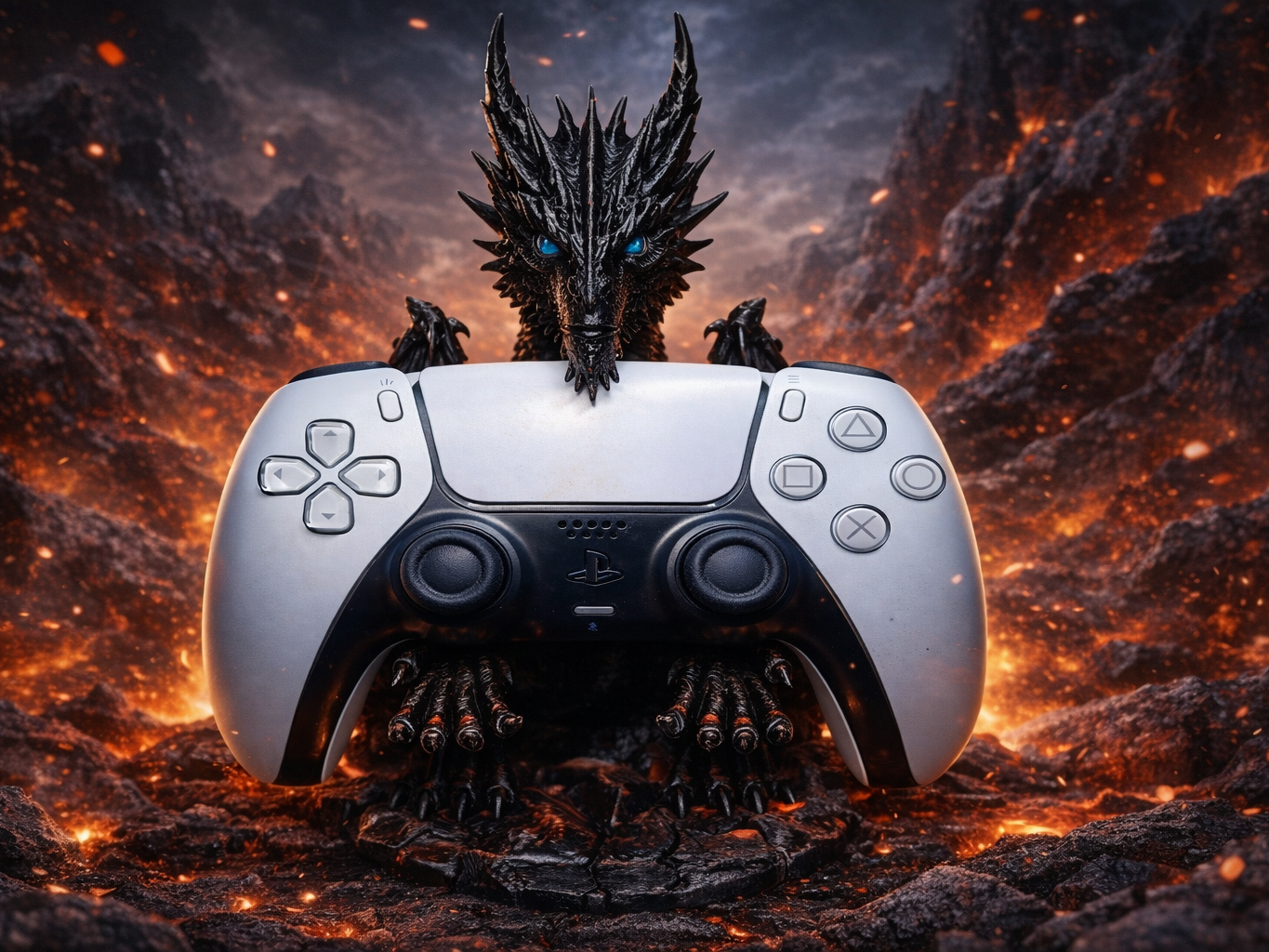 Dragon PS5 Controller Holder – Highly Detailed