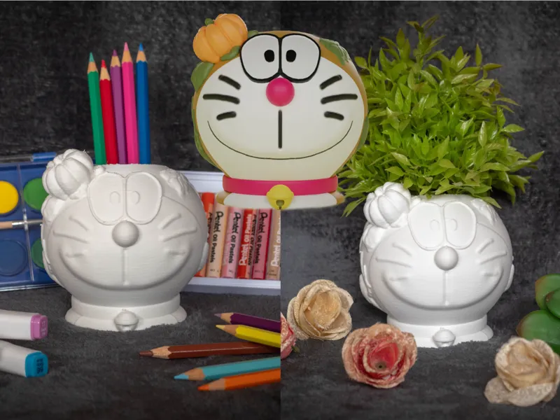 Doraemon Halloween Pumpkin Pencil Holder & Planter