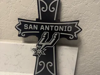 san antonio spurs layered cross wall decor