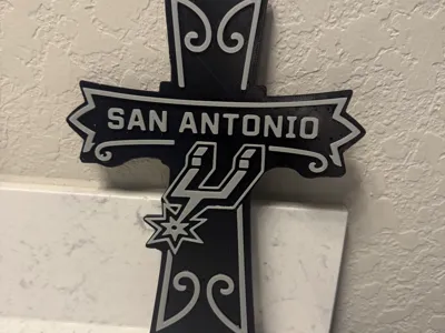 san antonio spurs layered cross wall decor
