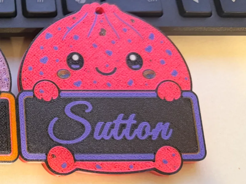 Spotted Dumpling Keychain customizable name plate