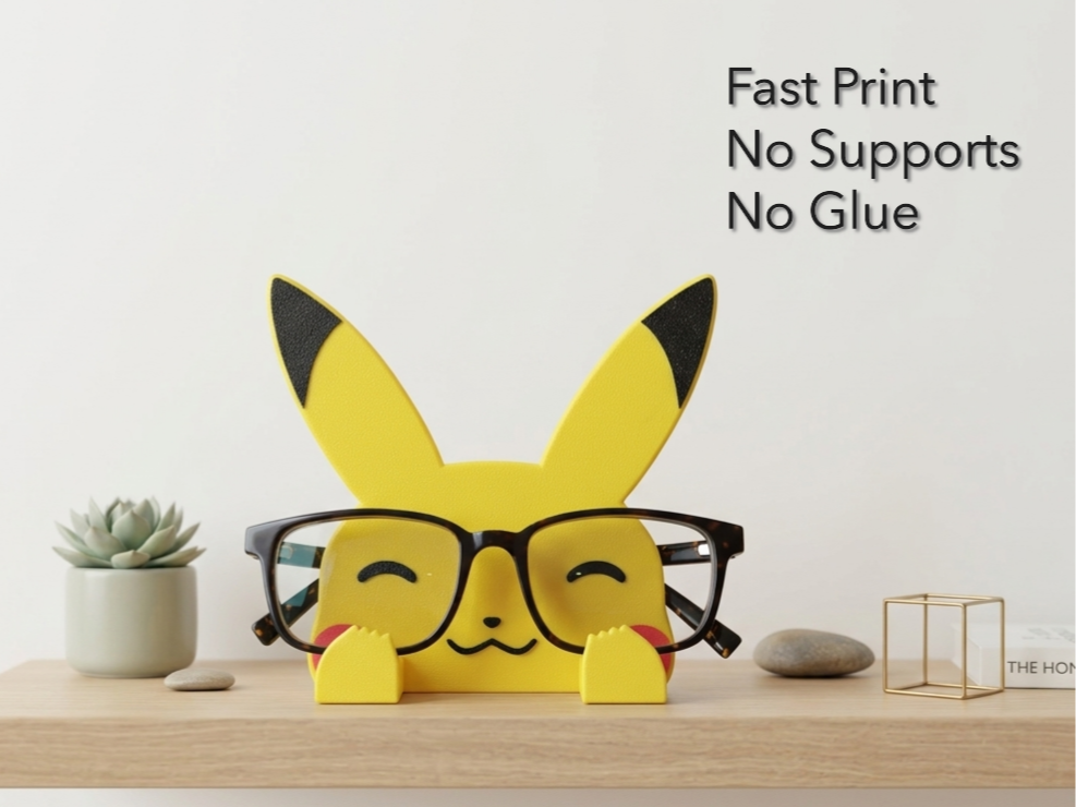 Pikachu Glasses Holder – No Supports, Snap Fit