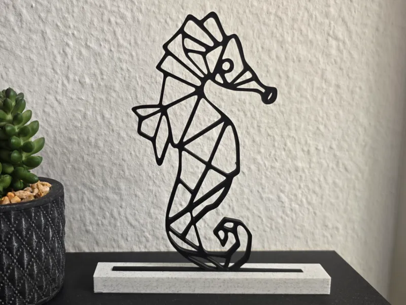 Decorazione murale Cavalluccio marino con base