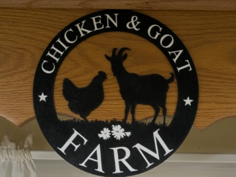 Chicken and Goat Farm Sign