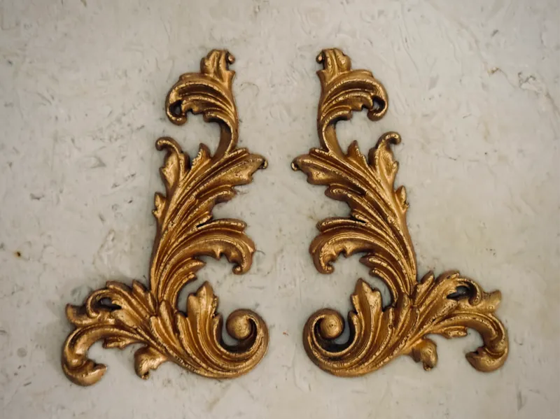 Rococo style gilt bronze foliate furniture mounts