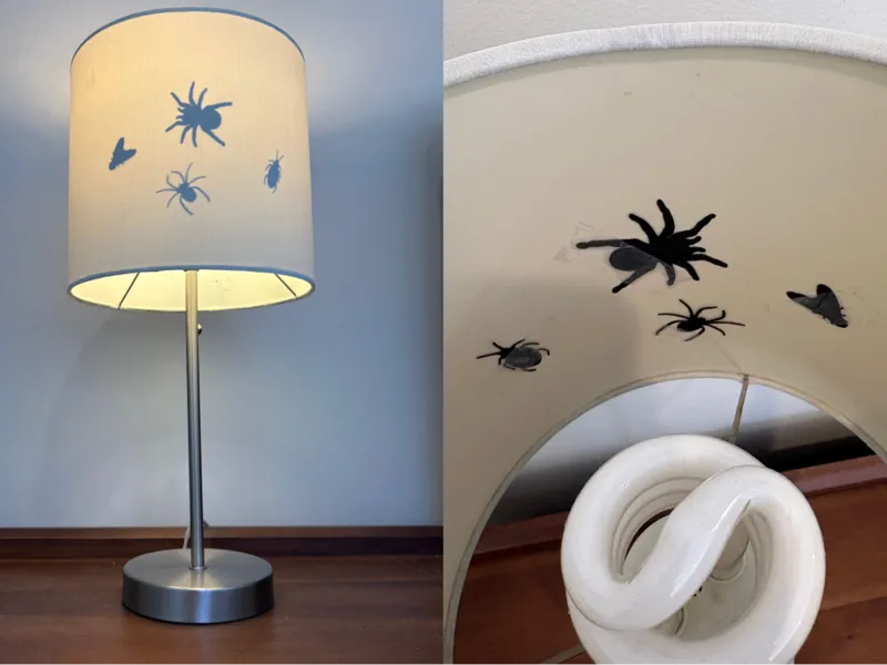 Fake bug lamp prank