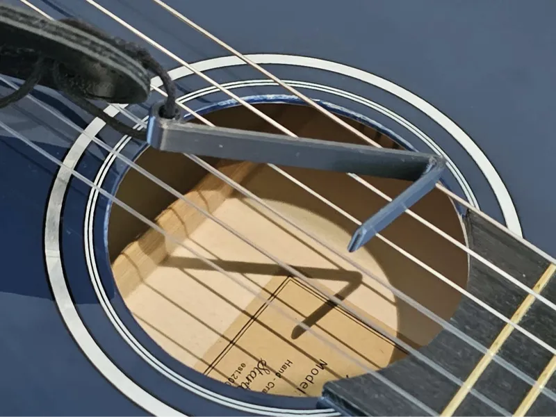 Guitar/Ukulele strap holder for sound hole