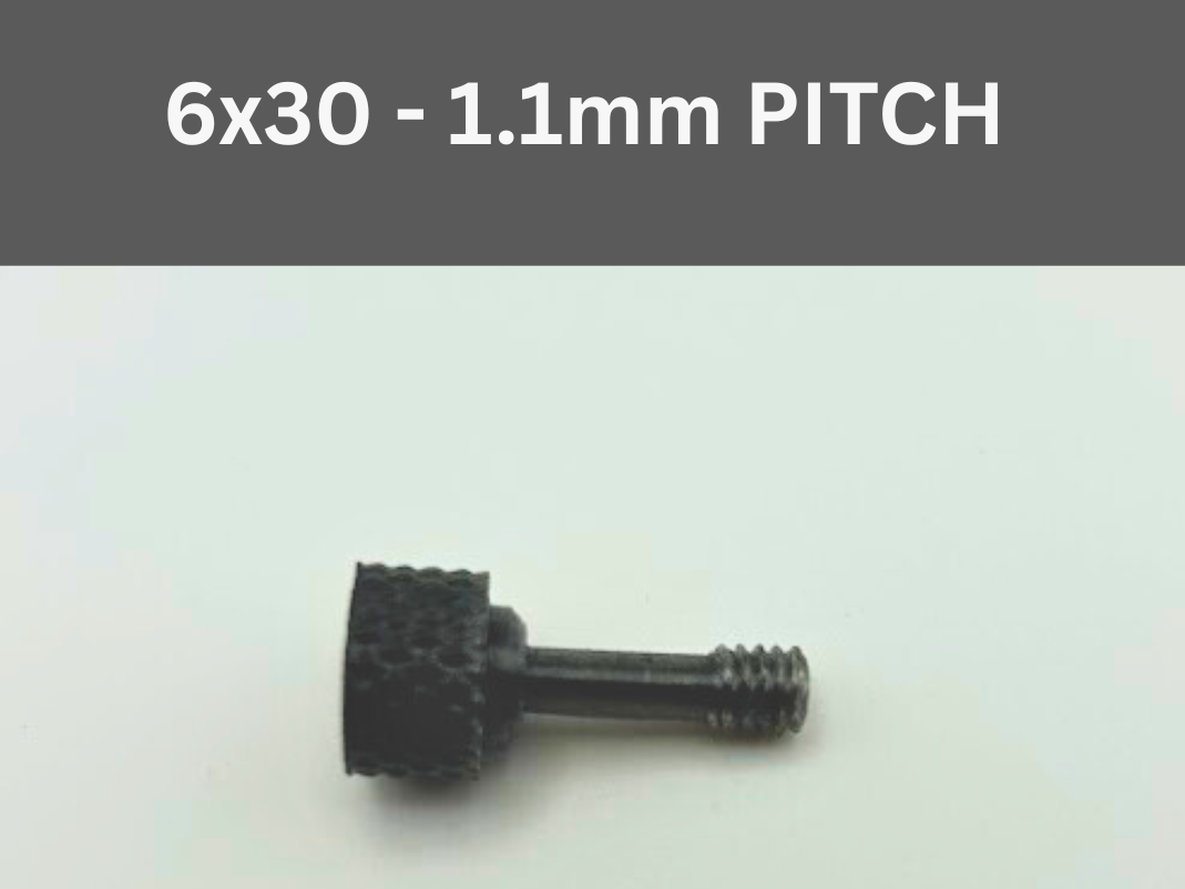 Knurled Screw 1.1mm pitch spectra laser compatible