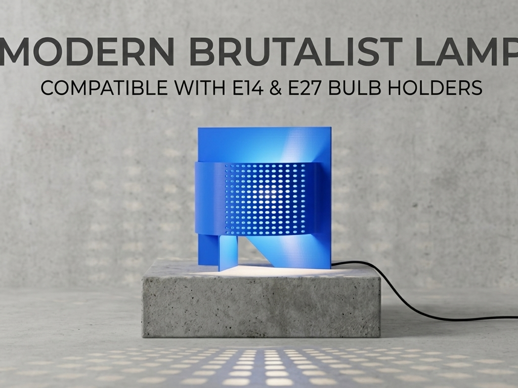 modern brutalist lamp for e14 or e27 light bulb