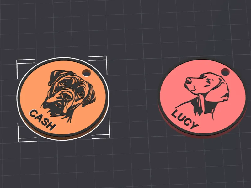 Round dog tags