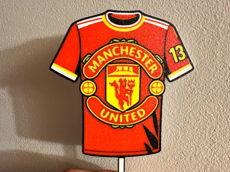 manchester united football shirt cake topper