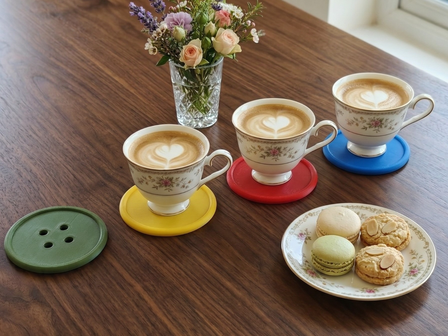 Button Cup Coaster - 2 Sizes (70mm & 90mm)