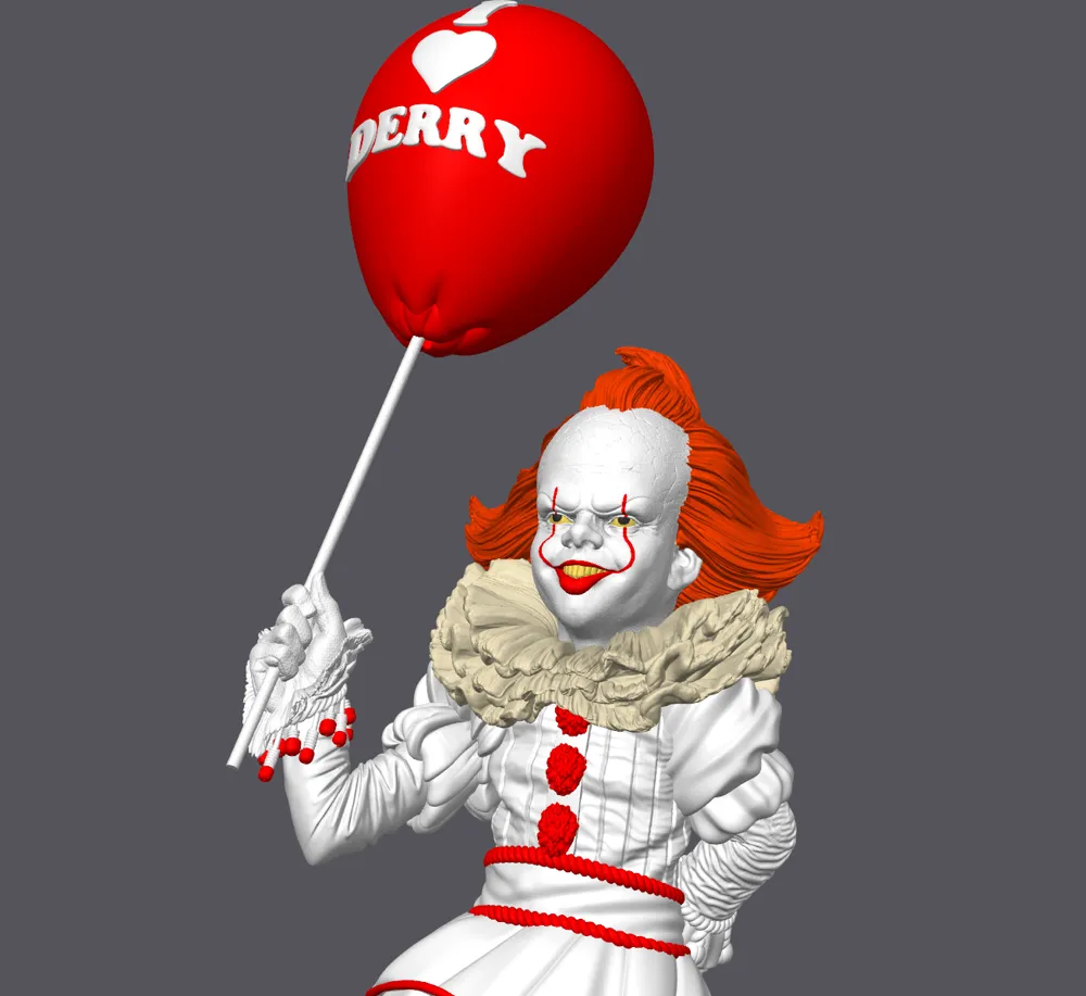 페니와이즈 춤추는 광대 - 무료 3D 프린트 모델 - MakerWorld, image size:1000x917