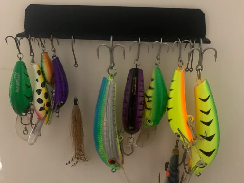 Fishing lure wall display mount