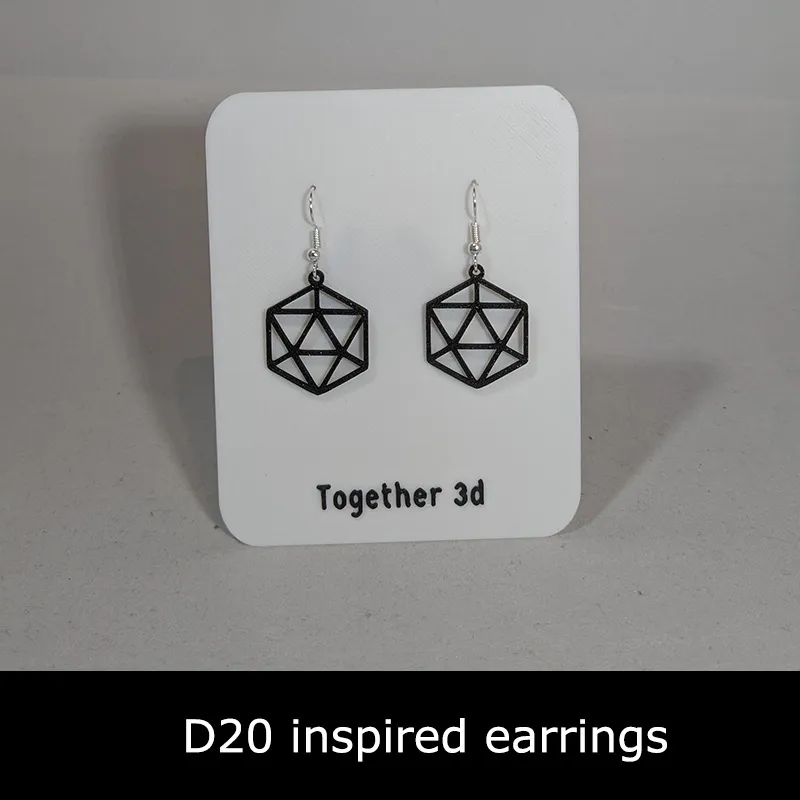 D20 inspired earrings view 2