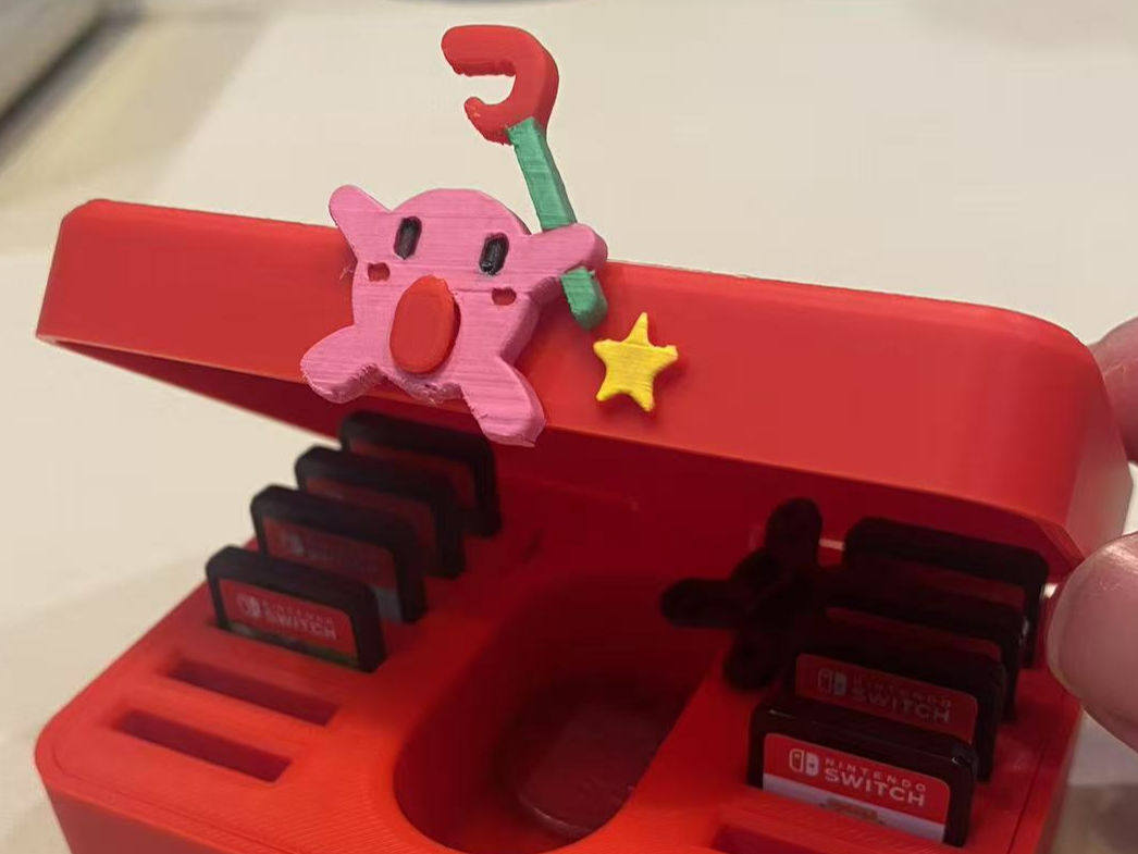 Miniatura 1 do modelo 3D Switch卡带/sd卡 收纳盒（星之卡比型）—纯打印，无需五金