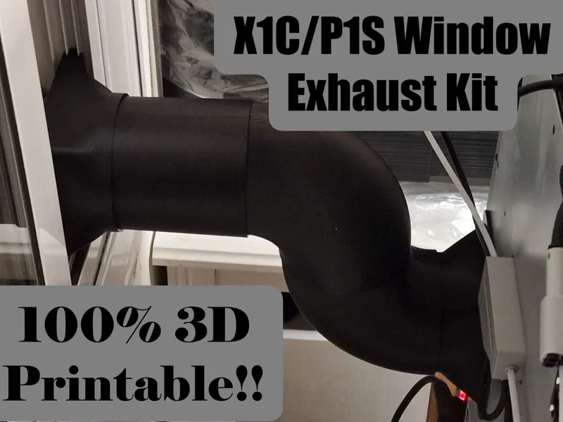 X1C/P1S Window Exhaust Kit 100% 3D Printable