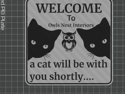 Door sign cat