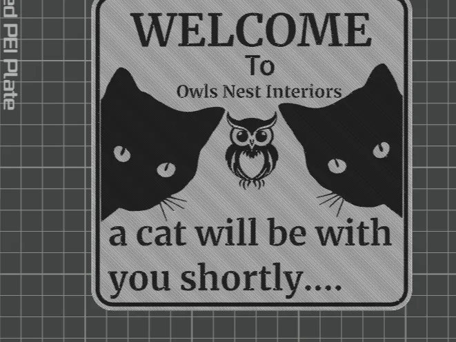 Door sign cat