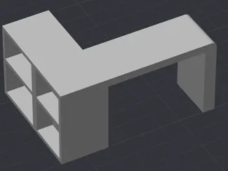Mesa en L para maquetas de arquitectura