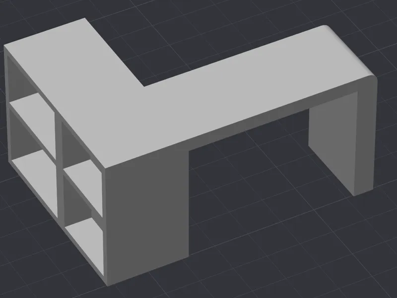 Mesa en L para maquetas de arquitectura