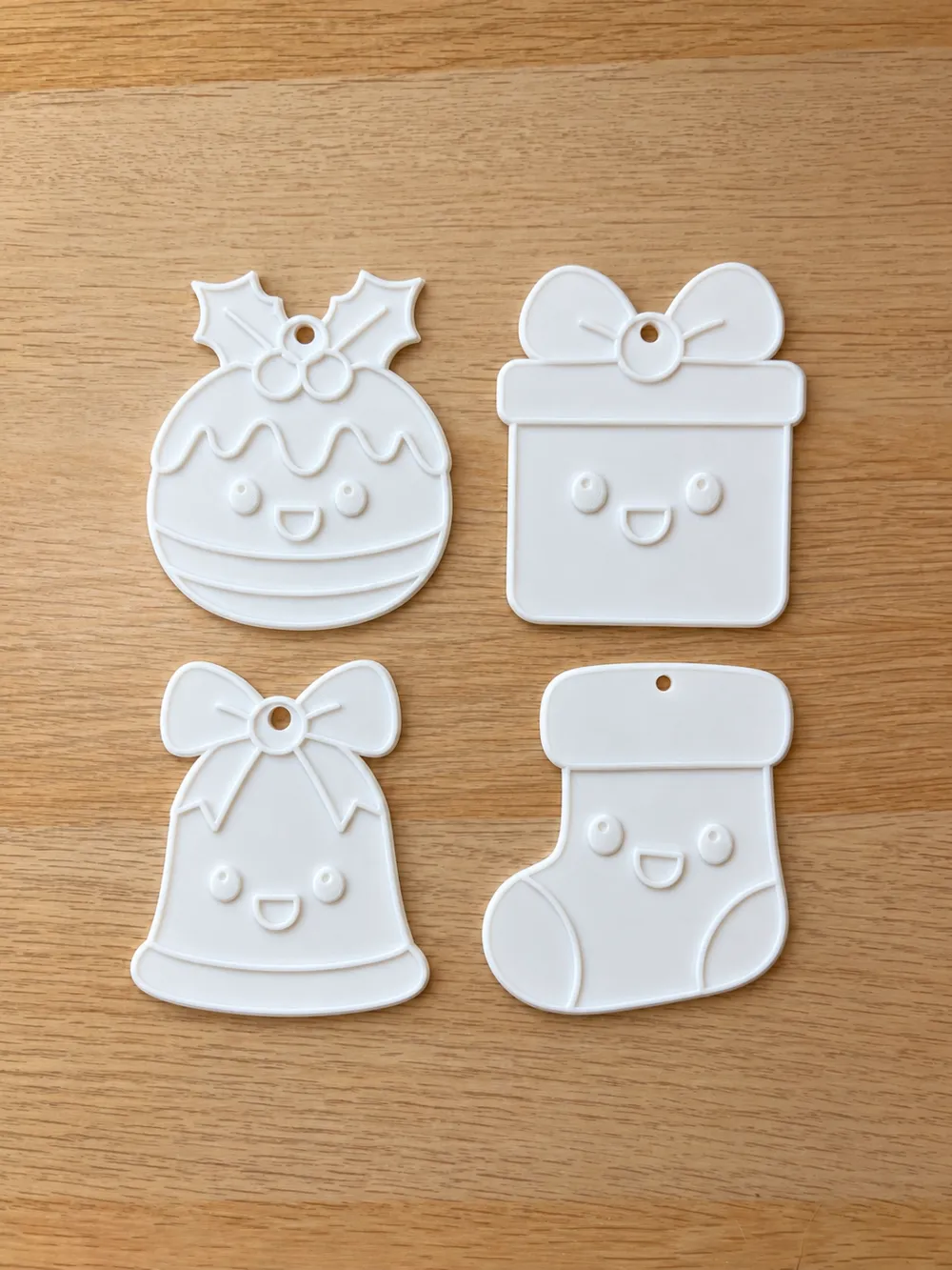 Cute Christmas Colouring Ornaments - Free 3D Print Model - MakerWorld
