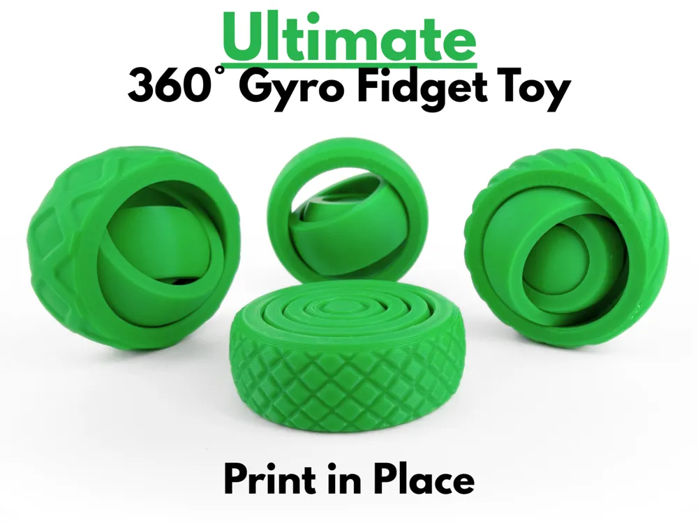 Objeto manipulable: Ultimate 360° Gyro Fidget Toy (Print in Place). Referencia del modelo original.