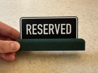 Customisable Reserved Sign Holder For Bars