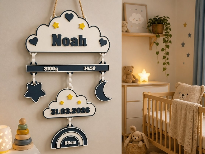 Mobile - Baby - Decor - Geburt - Geschenk