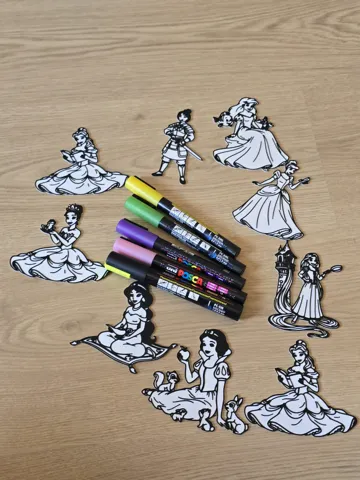 Cuadro decorativo en 3D: Cute Princess Coloring Paint Panels Set DIY — vista de referencia 2