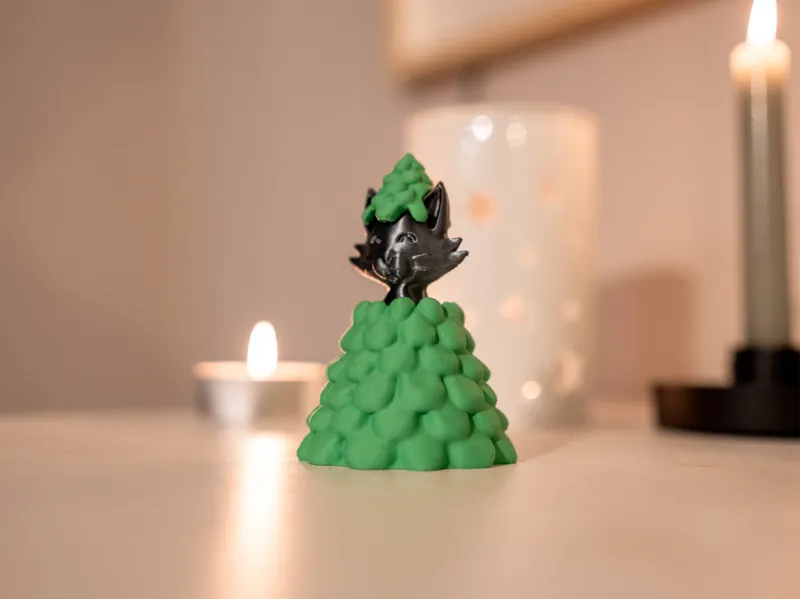 Christmas tree cat