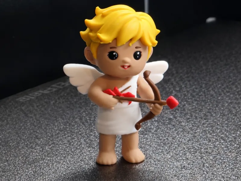 Cupid Figurine Holding Heart Arrow