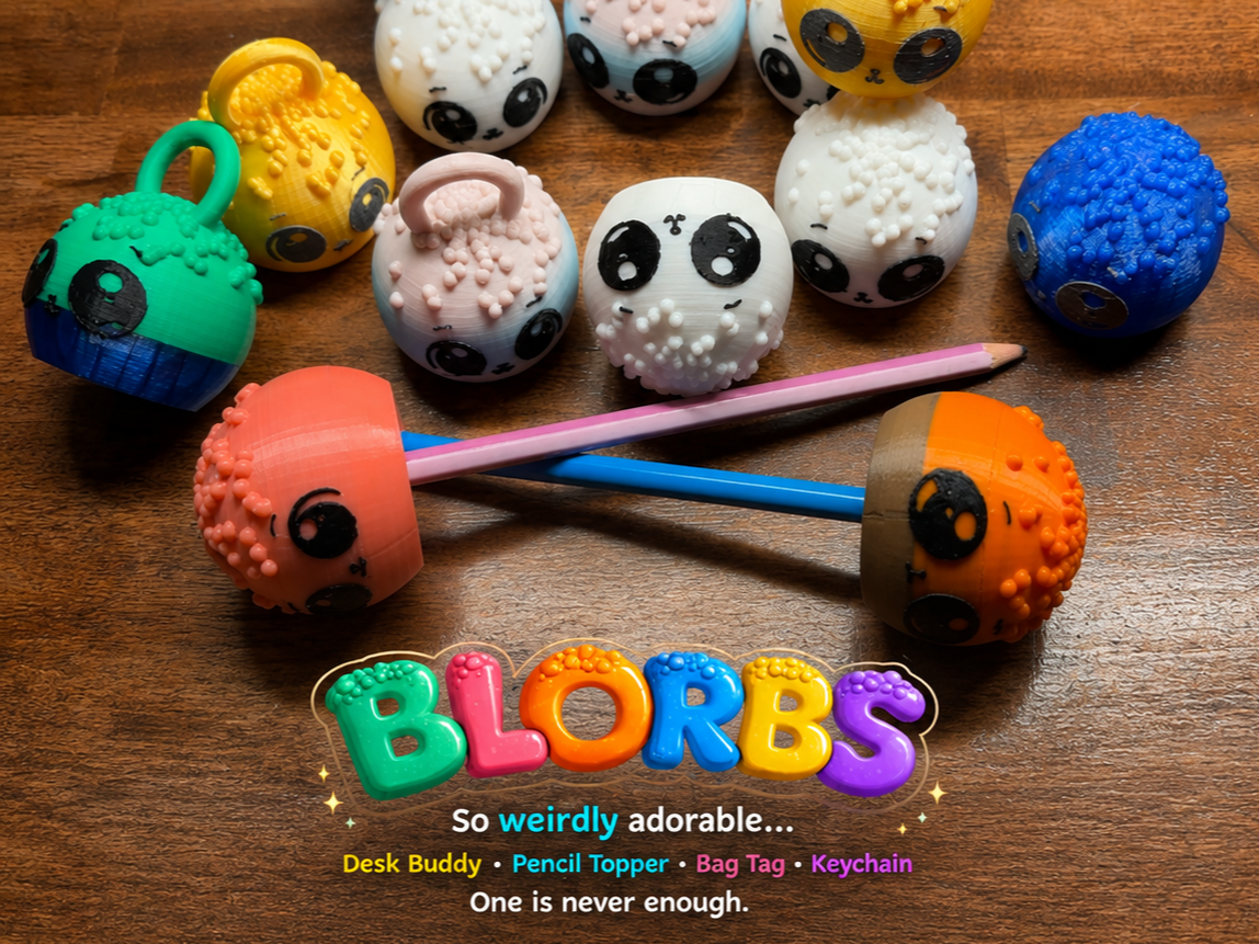 Blorbs – Cute Desk Buddy, Pencil Topper & Keychain