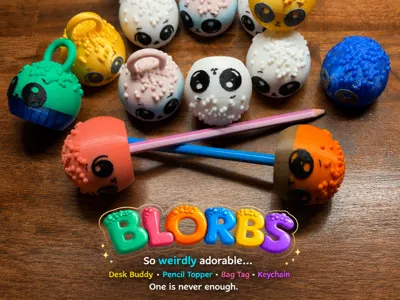 Blorbs – Cute Desk Buddy, Pencil Topper & Keychain