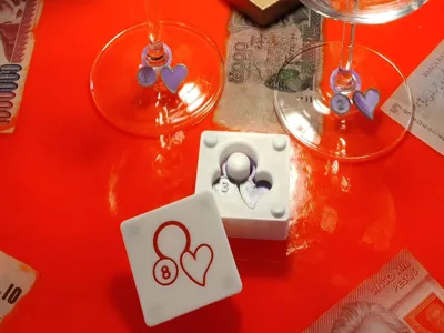 Heart Glass Marker with Box