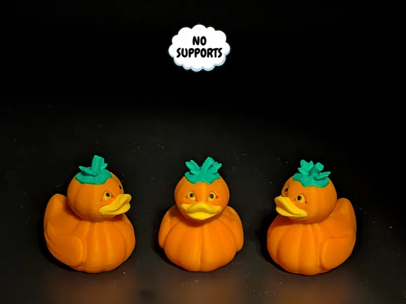 Cute Pumpkin Duck (Support-Free Halloween Design)
