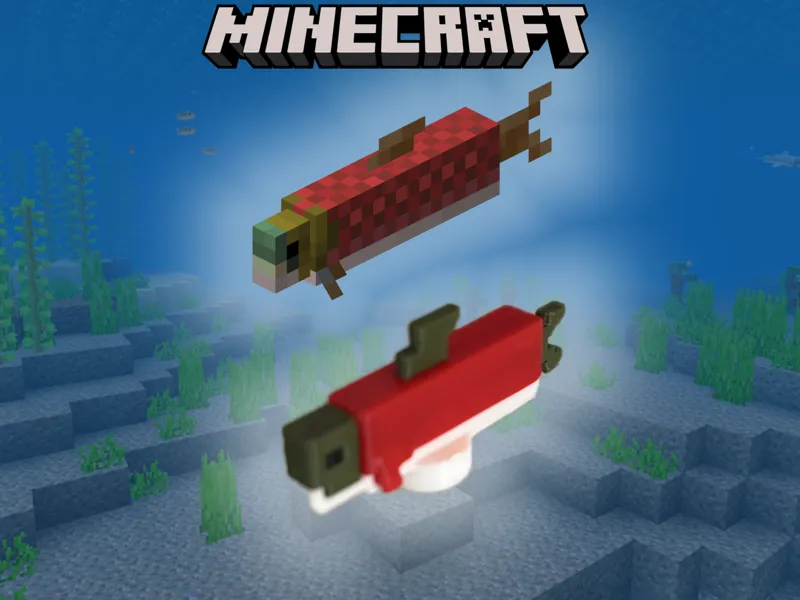MINECRAFT Salmon Klemmbaustein