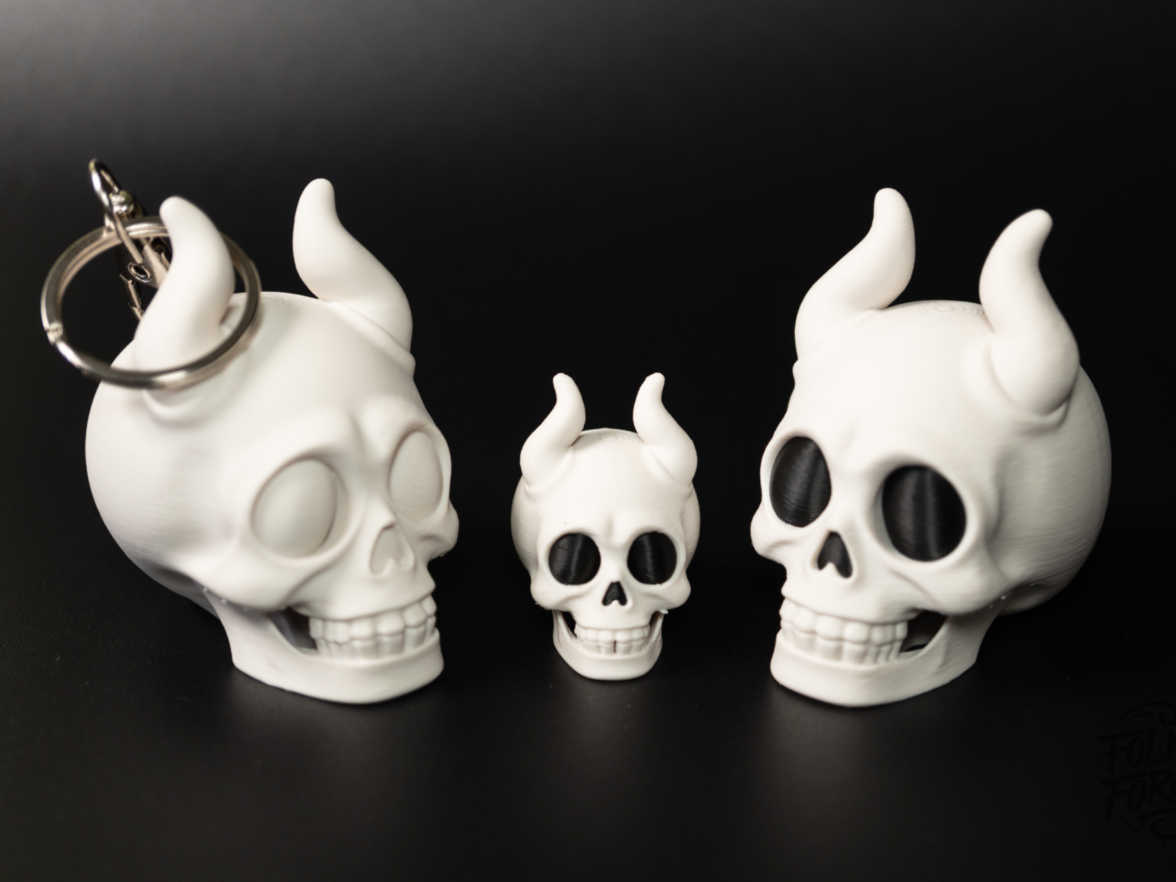 Pocket Horned Skull, Bag Charm or Shelf Piece