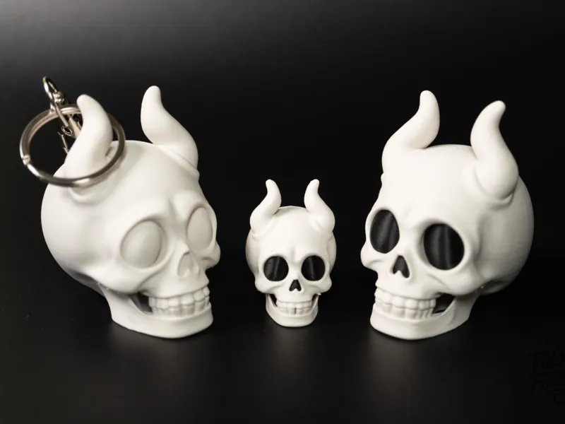 Pocket Horned Skull, Bag Charm or Shelf Piece