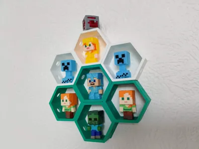 Modular Hexagonal Figure Display – Honeycomb Shelf