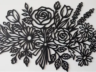 Minimalist Flower Wall Decor – Fast, Flat Print