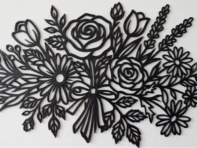 Minimalist Flower Wall Decor – Fast, Flat Print