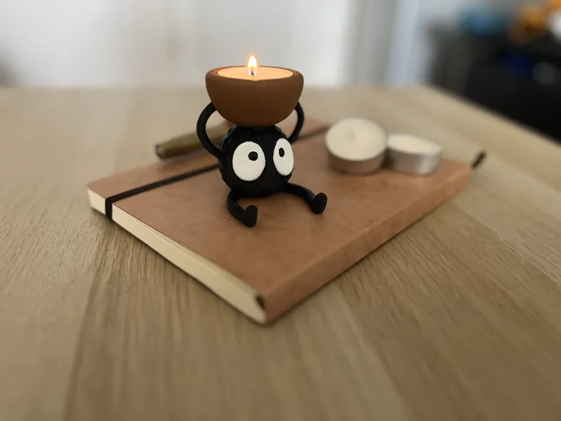 Susuwatari (Soot Sprite) Tea Candle Holder 