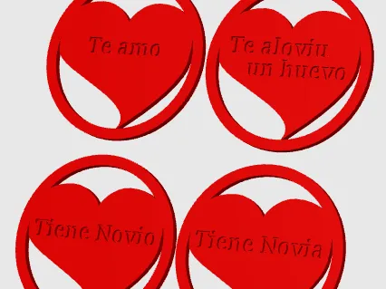 Posa vasos corazon pareja - san valentin coasters
