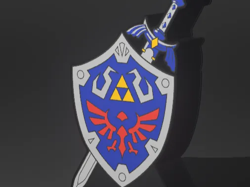 Lámpara LED Zelda: Escudo y Espada 3D para Gamers