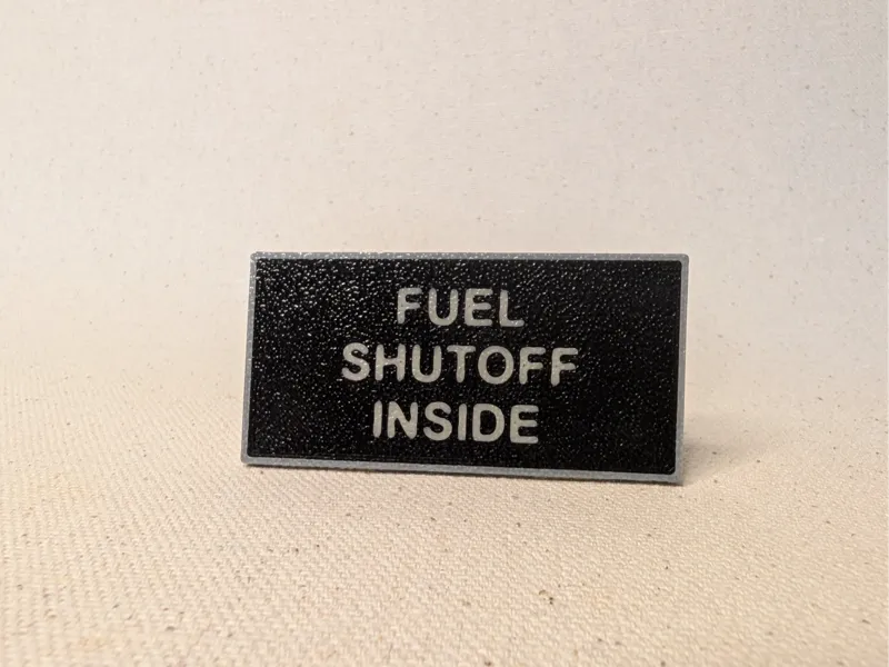 Label for Fuel shutoff