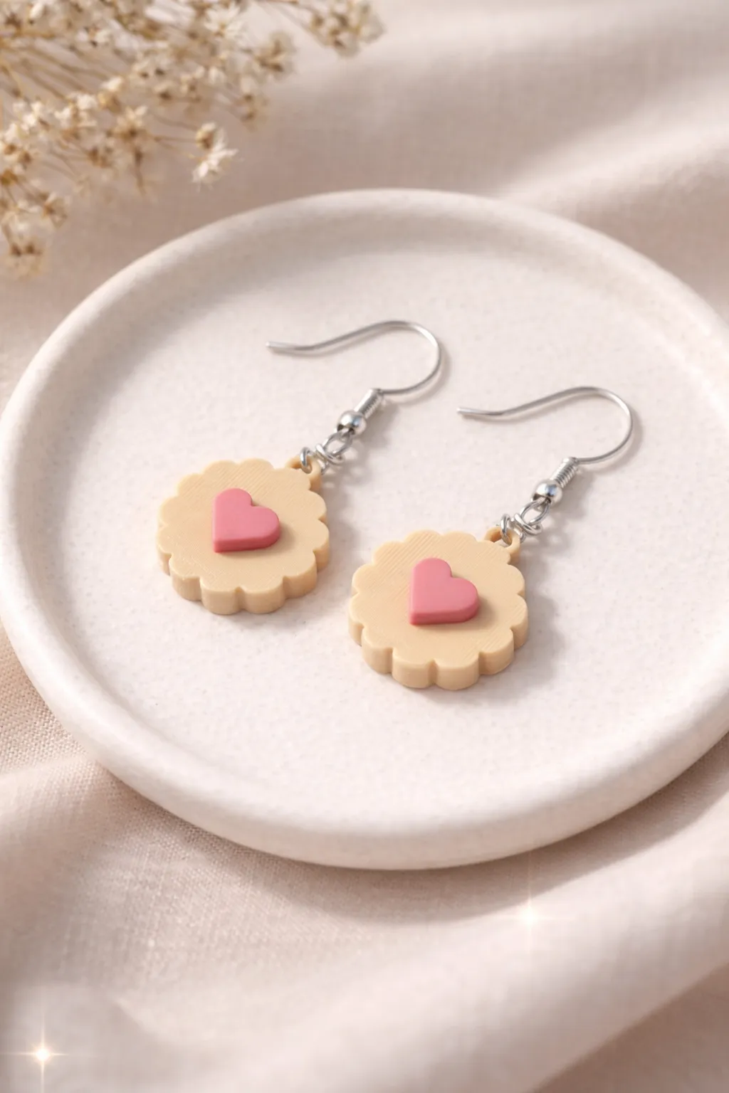 Heart Cookie Earrings 2-Part No AMS needed view 2