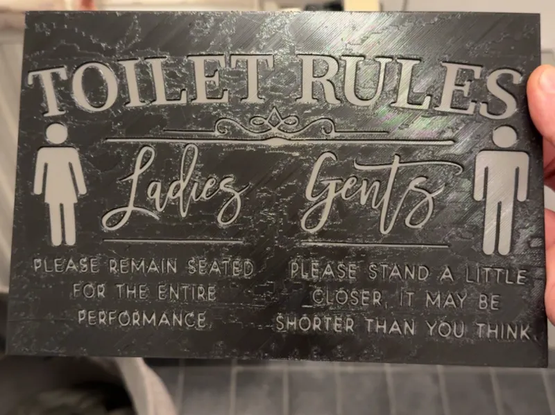 Wc toilet rules för ladies and gents