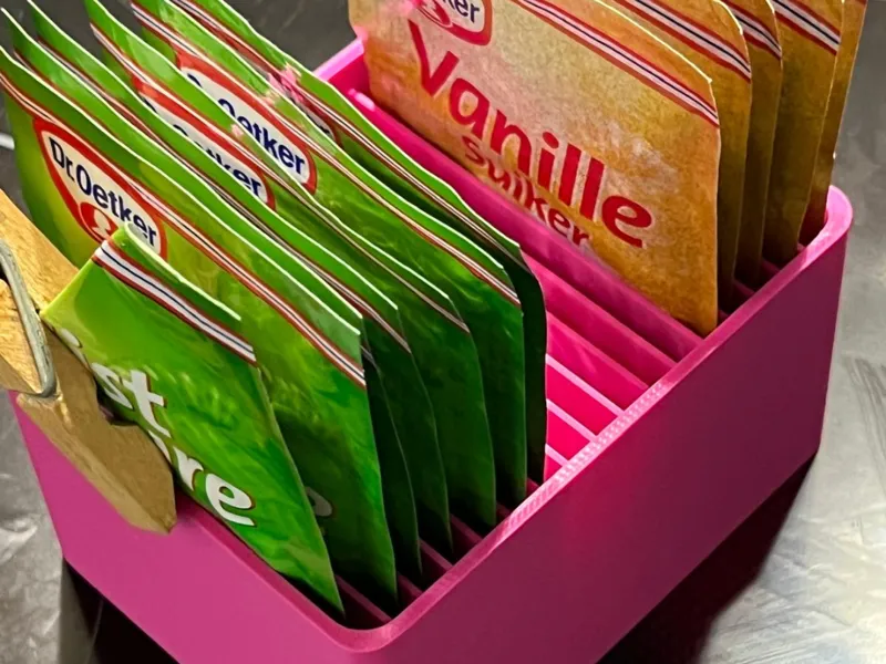 001 - Vanilla sachet container 90mm x 70mm x 50mm