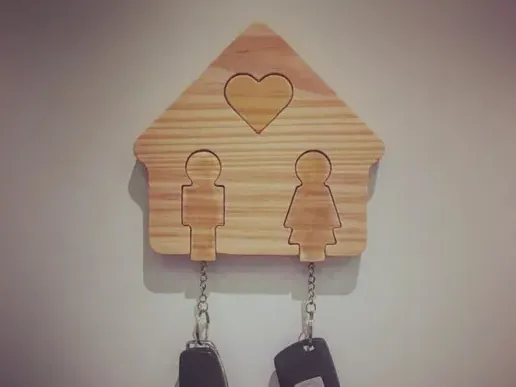 Wooden Family Car Key Holder